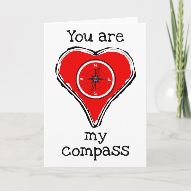 Vous êtes ma boussole message d'amour carte de vac (Devant)