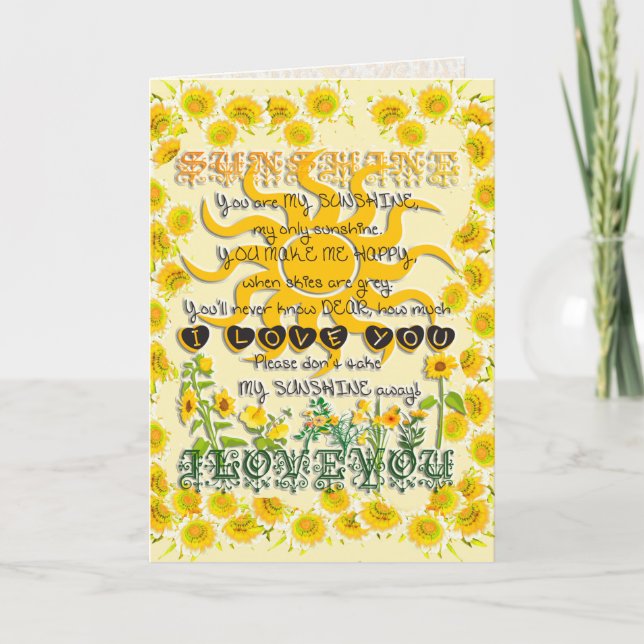 Vous êtes ma carte de graphisme Sunshine (Devant)