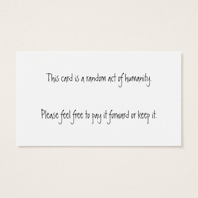 Vous êtes Merveilleux ! Carte Random Act of Humani (Dos)