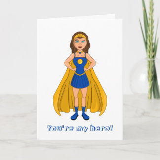 Vous êtes mon héros dessin animé sur mesure carte