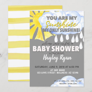Vous êtes mon Invitation Baby shower Sunshine