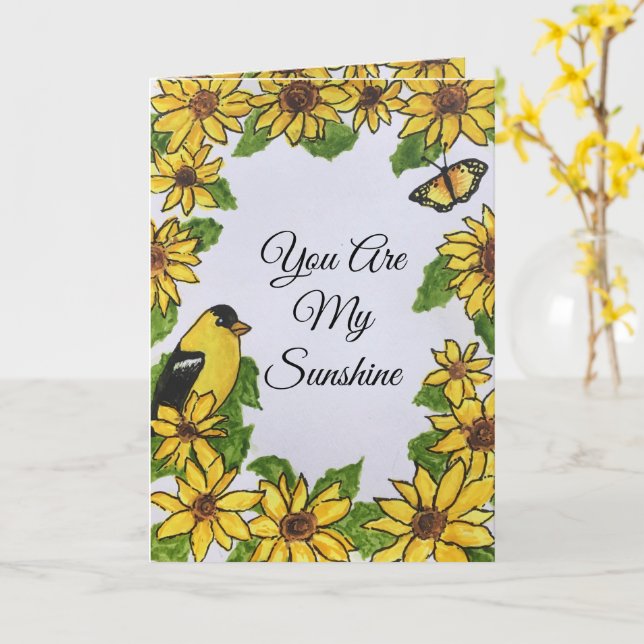 Vous Êtes Mon Merci Sunshine Carte Gaie (Fleur jaune)