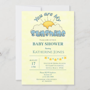 Vous Êtes Mon Sunshine Baby Boy Shower Invitation