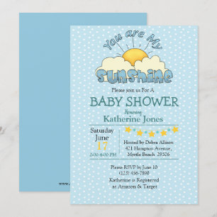 Vous Êtes Mon Sunshine Baby Boy Shower Invitation