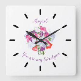Vous Êtes Mon Sweetpea Personnalisé Horloge Murale