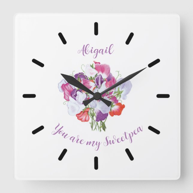Vous Êtes Mon Sweetpea Personnalisé Horloge Murale (Recto)