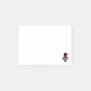 Vous êtes muet, le microphone collant note post-it