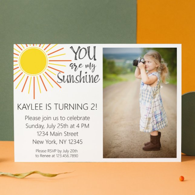 Vous êtes My Sunshine Anniversaire Invitation avec (Créateur téléchargé)