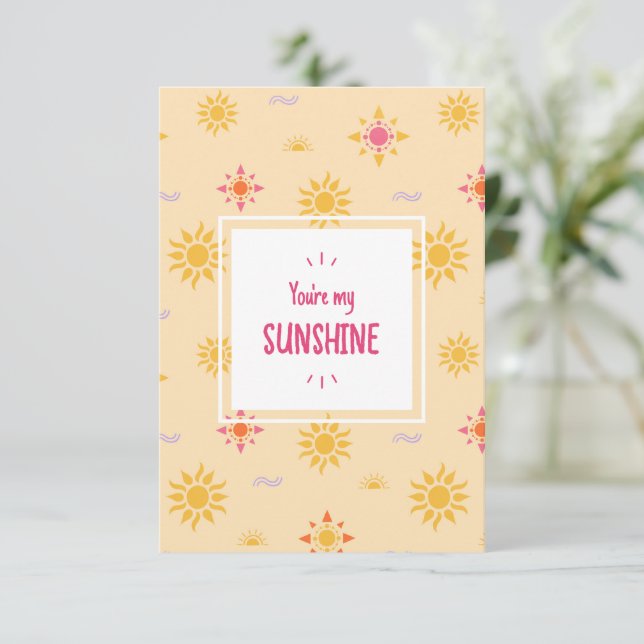 Vous êtes My Sunshine Flat Carte de remerciements (Debout devant)