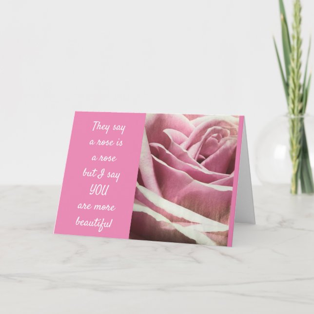 VOUS ÊTES PLUS BEAU QU'UNE CARTE D'AMOUR ROSE (Devant)