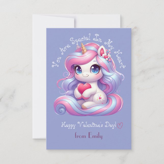 Vous Êtes Spécial | Carte Jour Cute Unicorn Valent (Devant)
