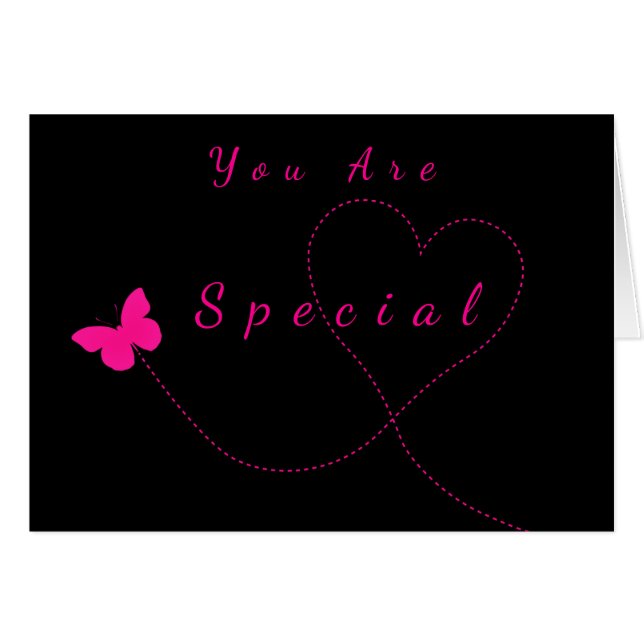 Vous Êtes Spécial Carte Love Heart Butterfly Flyin (Devant horizontal)