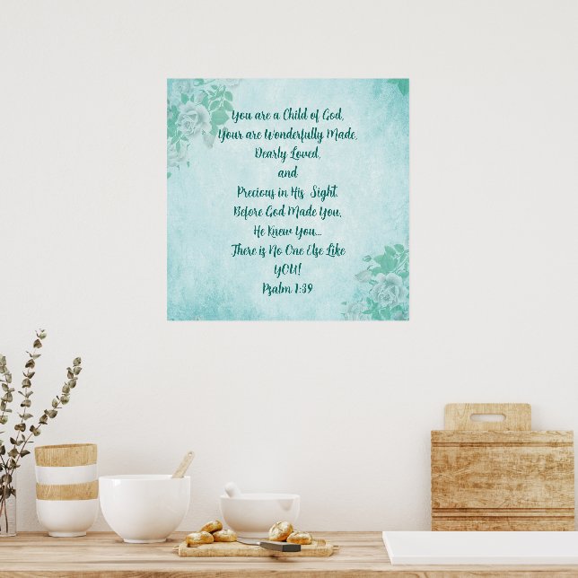 Vous êtes un enfant de Dieu Poster Mur Art Écritur (Cuisine)