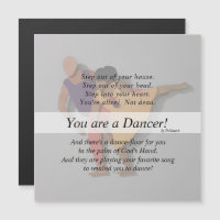 Vous êtes une danseuse ! Magnet cadeau et envelopp