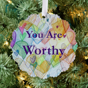 Vous Êtes Worthy Hearts Papier Cartes Ornement De