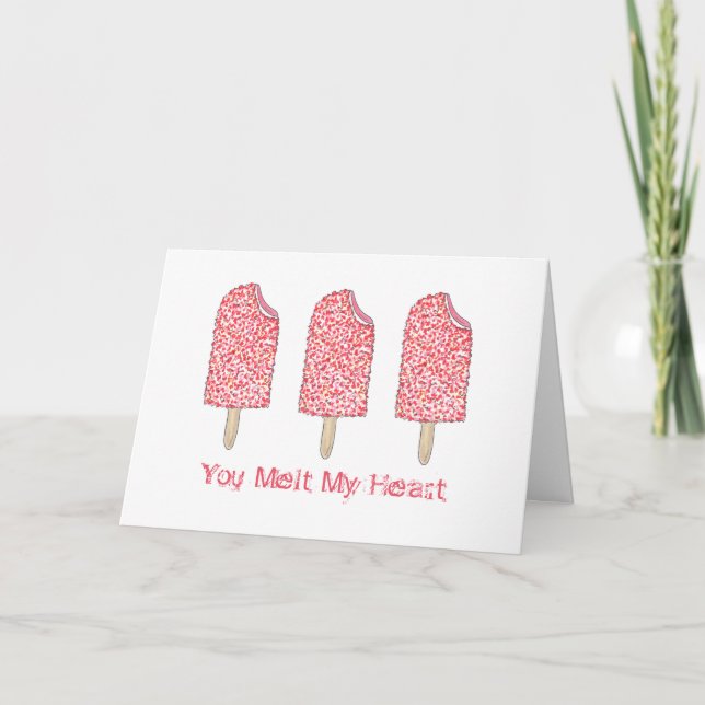 Vous faites fondre mon coeur Pink Popsicle Carte d (Devant)