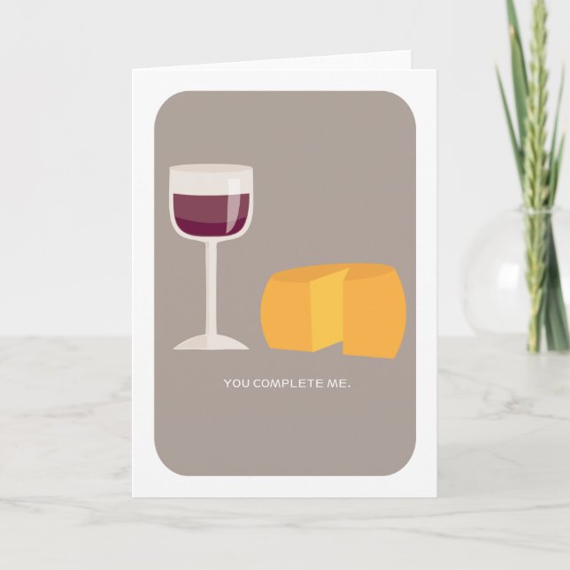 Vous m'accomplissez carte idiote d'amour de vin et (Devant)