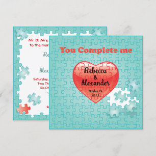 Vous me complétez jigsaw puzzle mariage invitation