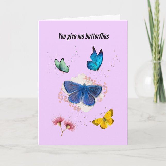 Vous me donnez des papillons Carte Saint-Valentin (Devant)