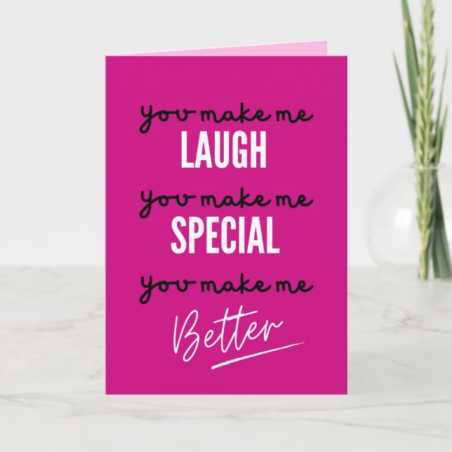 Vous me faites rire, carte d'amour pour partenaire (Devant)