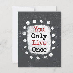 Vous Ne Vivez Qu'Une Fois La Carte De Voeux YOLO