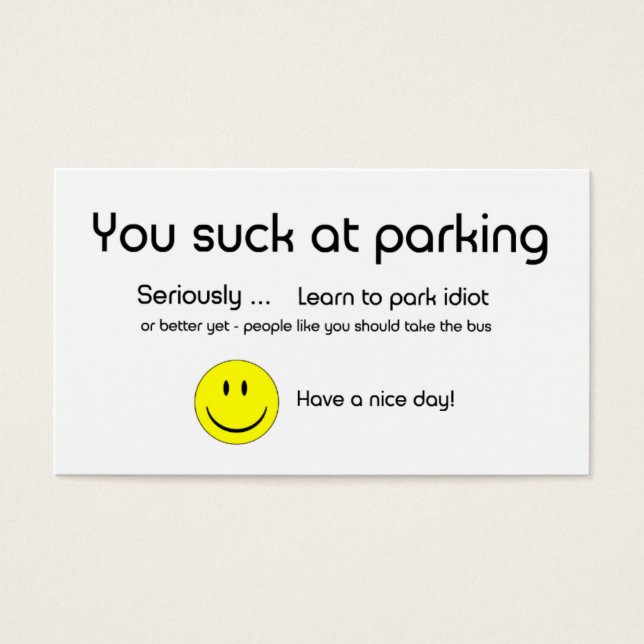 Vous Pouvez Chanter Au Carte de visite De Parking (Devant)