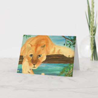 Vous regardant - arts peignant la carte de voeux