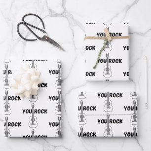 Vous Rock Guitare Envelopper des feuilles de papie