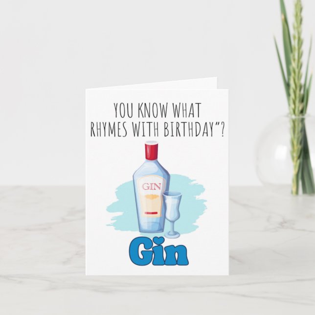 Vous Savez Quelle Carte Gin Puns Anniversaire (Devant)