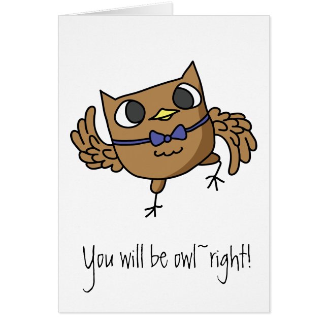Vous serez carte de calembours de hibou (Devant)