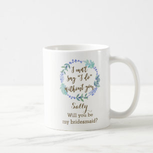 vous serez ma tasse florale bleue de guirlande de