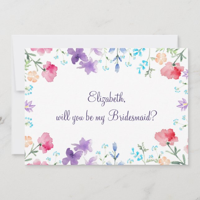 Vous serez mon invitation florale de demoiselle (Devant)