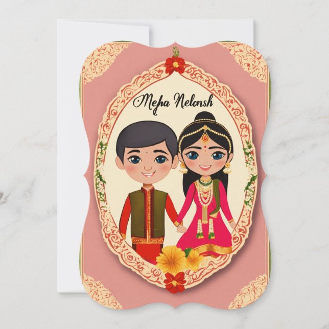 "vous souhaitant un bonheur à vie - carte mariage" (Devant)