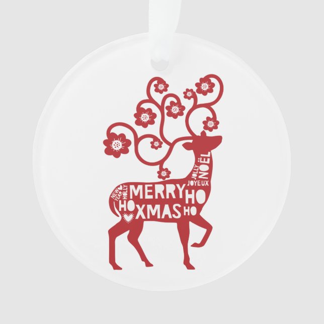 Vous souhaitant un ornement de renne de Joyeux (devant)
