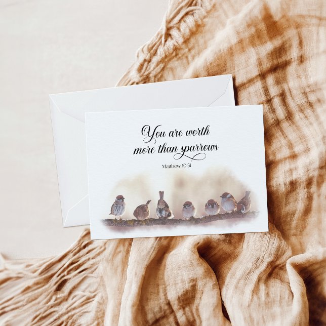 Vous valez plus que la carte de voeux sparrows (Créateur téléchargé)