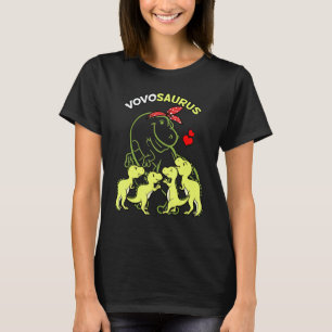 Vovosaurus Vovo 4 Kinder Dinosaurier Mütter Tag T-Shirt