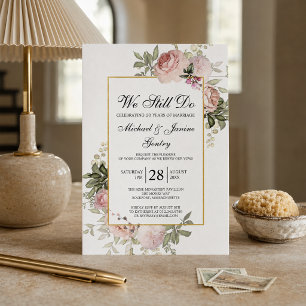 Vow Renewal Dusty Blush Pink Rose Bloral Einladung