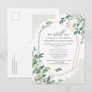 Vow Renewal Eukalyptus Greenery Geometric Wedding Einladungspostkarte