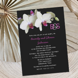 Vow Renewal Floral Gelbe Orchideen und Monogramm Einladung