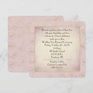Vow Renewal Gold Foil Leaf Einladung