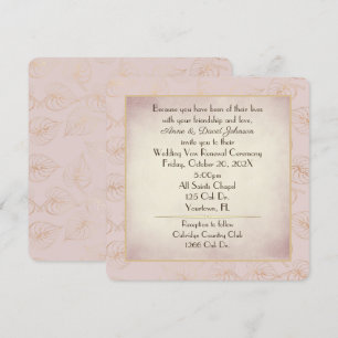 Vow Renewal Gold Foil Leaf Einladung