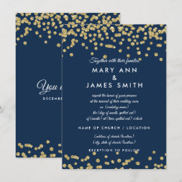 Vow Renewal Gold Imitats Glitzer Confetti Marine Einladung