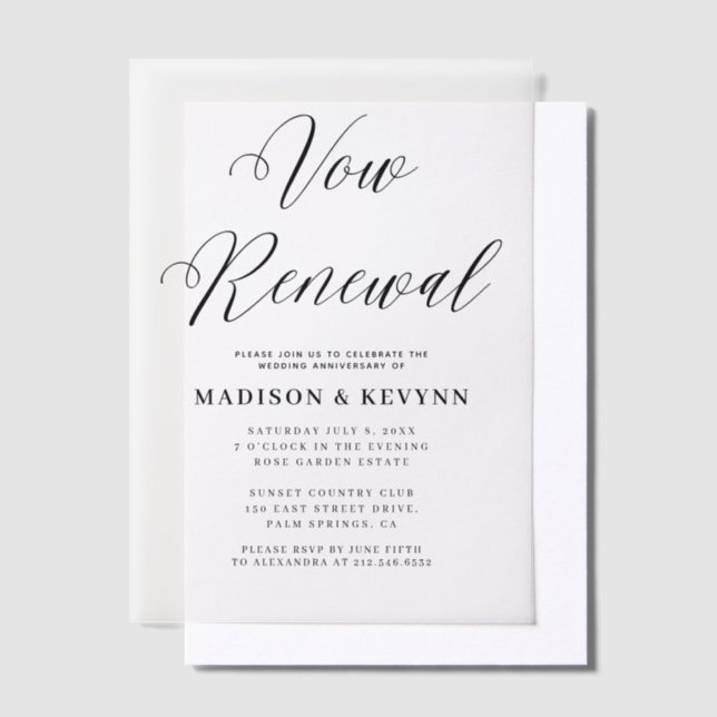 Vow Renewal Simple Black and White Typografy (Versetzt)