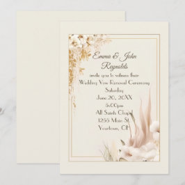 Vow Renewal Wedding Floral Frame Einladung