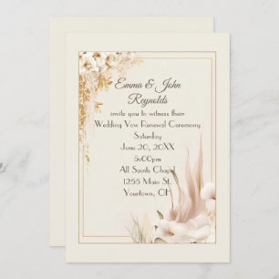 Vow Renewal Wedding Floral Frame Einladung
