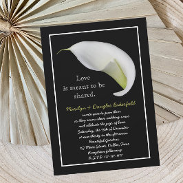 Vow Renewal White Lily on Black Einladung
