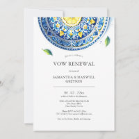 Vow Renouvellement Anniversaire Invitations Blue e