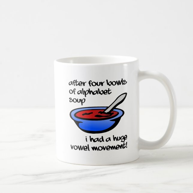 Vowel Movement Funny Mug Kaffeetasse (Rechts)