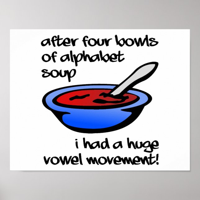Vowel Movement Funny Poster (Vorne)