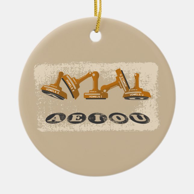 Vowels AEIOU Englisch Keramik Ornament (Vorne)